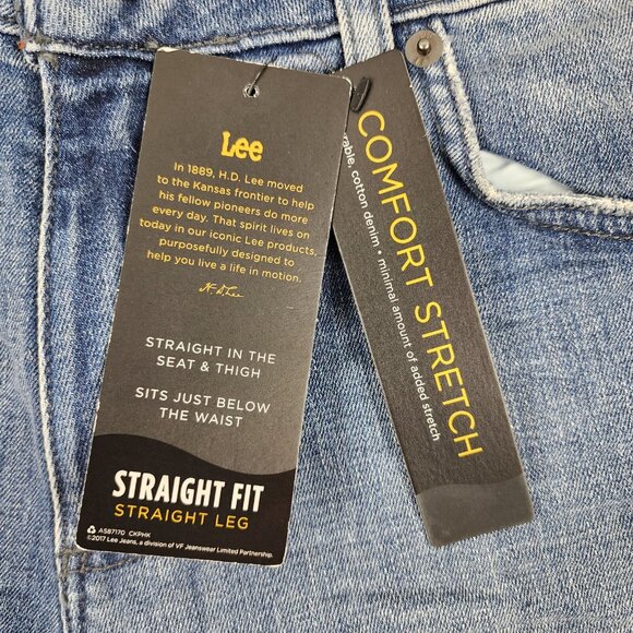 Lee Jeans Mens 34x32 Blue Straight Fit Comfort Stretch Denim NWT - Picture 12 of 12